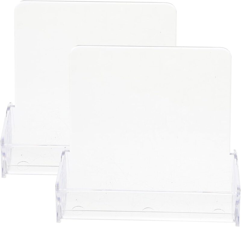 Stylish Gold Card Box Plastic Business Card Display Office Cards Holder for Desktop Card Boxes Rack
