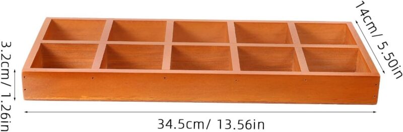 1pc Box Wooden Compartment Storage Tray Decorative Tray Storage Drawers Desk Drawer Desktop Storage Container Rectangular Wooden Storage Tray Organizer Office Jewelry Bamboo - Image 2