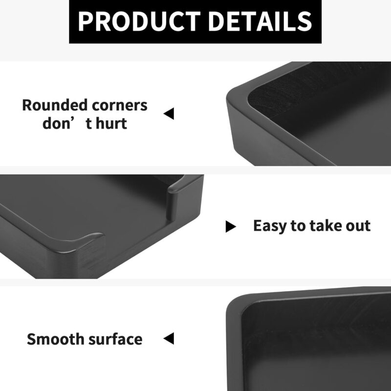1PCS 4x6 Memo Holder For Desk Paper Holder Black Wooden Memo Organizer For Desk Paper Tray Index Card Holder Fits 4 x 6 Index Card Cardstock Pads Note for Office School - Image 2