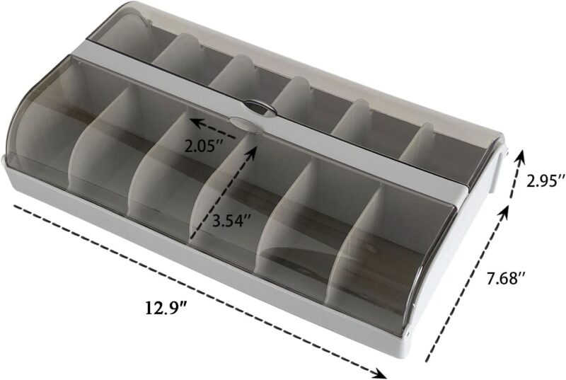2 Pack Extra Large Cable Organizer Box with 12 Compartments, Plastic Desk Drawer Storage with Lid for Cords, Wire, Phone Charger, Art Crafts, Workshop Tools, Nails, Clips (Gray) - Image 2