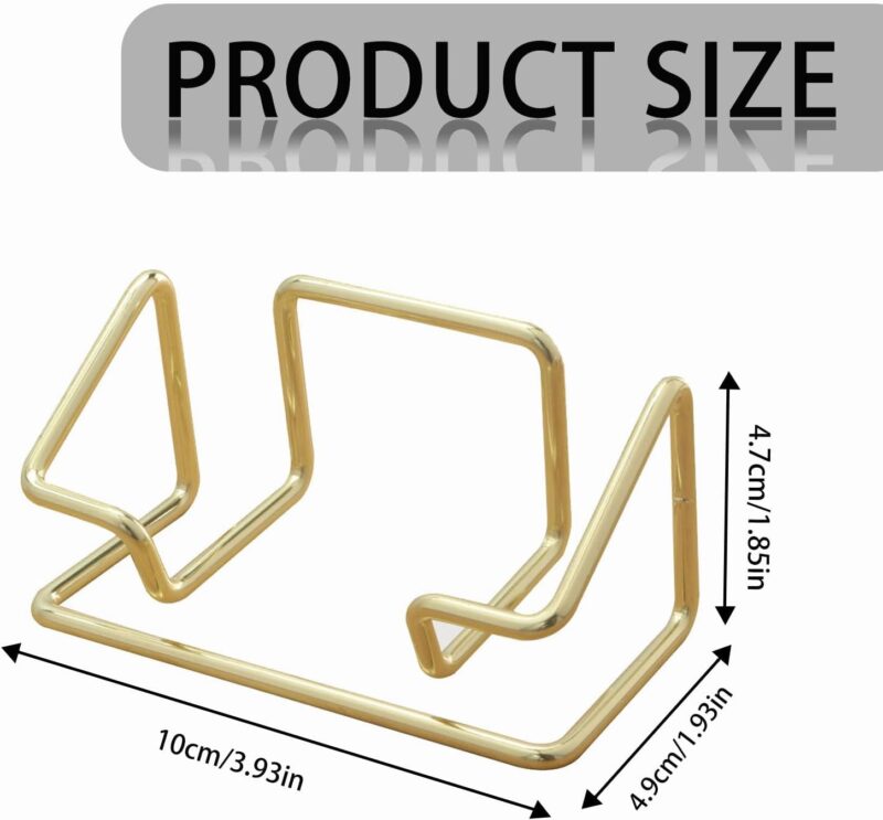 2 Pack Business Card Holder Desk，Metal Business Card Holder Display,Business Card Display Stand,for Office Home Desktop (Gold) - Image 2