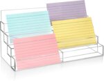 4 Tier Index Card Display Stand 3x5 Acrylic Card Holder for Desk File Note 8 Pockets Clear Postcard Stand Index Card Rack Acrylic Business Card Stand for Office Classroom 10.8 X 4 X 5.1 No Index Card