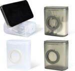 4 Pcs Data Cable Storage Box, Qtip Holder Travel Case Portable Hair Tie Holder Hair Tie Container Hair Tie Holder Travel , Charger Organizer Case for Data Cables,Headphones (Multicolour)