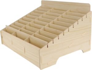 30 Compartment Portable Mobile Phone Storage Box for Classrooms and Meetings, 30 x 24 x 7.27 cm, Khaki