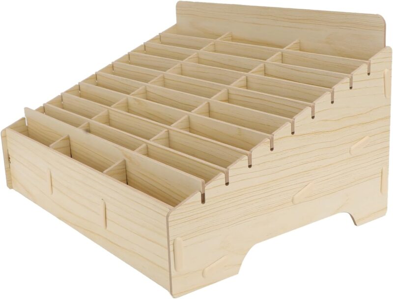 30 Compartment Portable Mobile Phone Storage Box for Classrooms and Meetings, 30 x 24 x 7.27 cm, Khaki