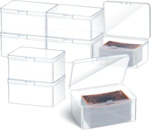 Playing Deck Card Storage Box Plastic Card Boxes Compatible with 100 Mtg Holder Storage Case 4.3 x 2.95 x 2.2 Inches Organizer Snap Closed Trading Games Collector(8 Pcs)