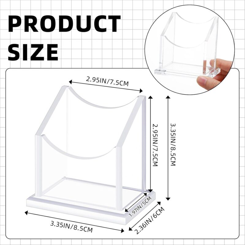 4 Packs Vertical Acrylic Business Card Holders for Desk, 1 Slot Vertical Clear Business Name Card Display Stand, Accessory Name Organizer for office Home, Exhibition - Image 2