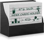 2PCS Acrylic Index Card Holder 4x6 Black Note Card Organizer Box Card Display Stand Business Card Organizer Box Postcard Display Rack for Desk Office Classroom 4.7*2.3*6.3 Inch(No Card)