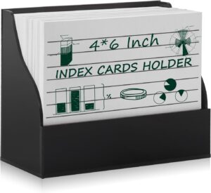 2PCS Acrylic Index Card Holder 4x6 Black Note Card Organizer Box Card Display Stand Business Card Organizer Box Postcard Display Rack for Desk Office Classroom 4.7*2.3*6.3 Inch(No Card)