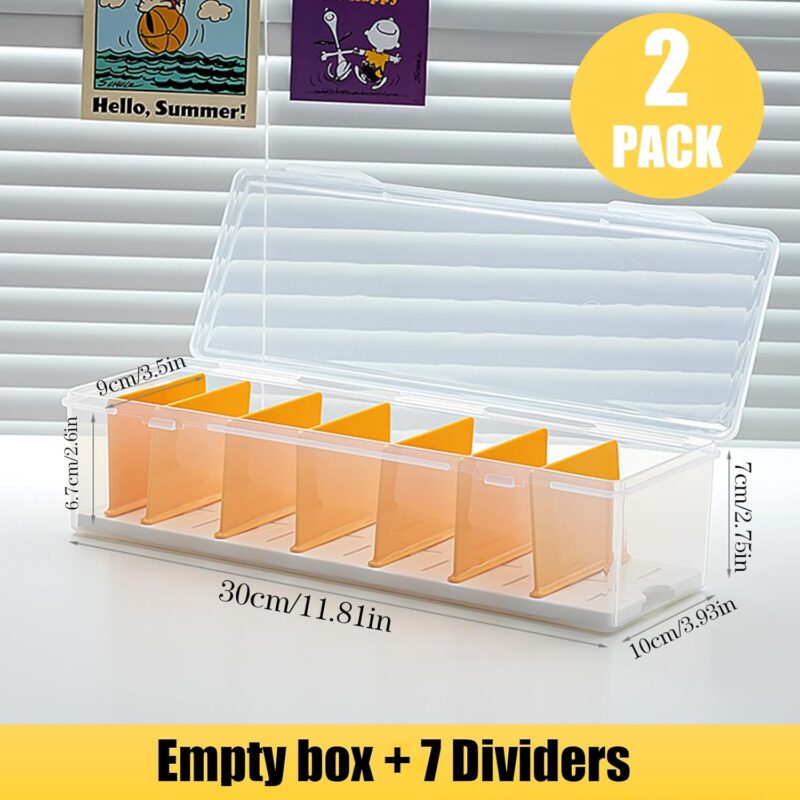 2 Pack Clear Cable Organizer Box with Lid, Plastic Cord Organizer Box with 16 Wire Ties, Stackable Office Desk Organizers, Electronics Organizer for Office,Home,Desk Accessories Storage (2) - Image 2