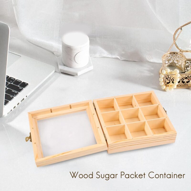 Tea Bag Jewellery Storage Box Chest Storage Box 9 Compartments Tea Box Storage Box Xylose Package Container - Image 2